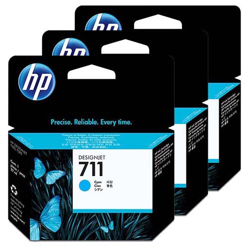 Pack 3 Cartuchos Hp 711 Cian Original